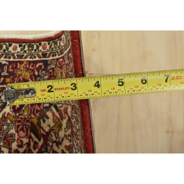 Fine Bidjar Rug 3’11” X 4’7” Ivory Wool Vintage Hand-Knotted Oriental Carpet For Sale - Image 10 of 12