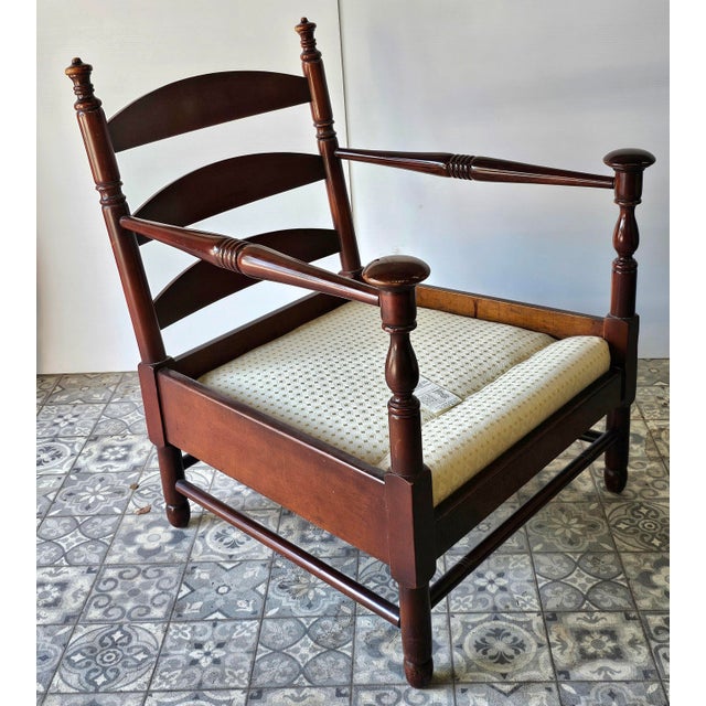 Mid 20th Century Stickley English Colonial Cherry Valley Collection Lounge Chair and Ottoman Set For Sale - Image 10 of 12