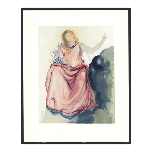 1963 Dalí Divine Comedy Engraving Paradis Chant 4 "Béatrice Dissipe Les Doutes De Dante" (Beatrice Resolves Dante's Doubts) For Sale