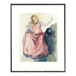 1963 Dalí Divine Comedy Engraving Paradis Chant 4 "Béatrice Dissipe Les Doutes De Dante" (Beatrice Resolves Dante's Doubts)