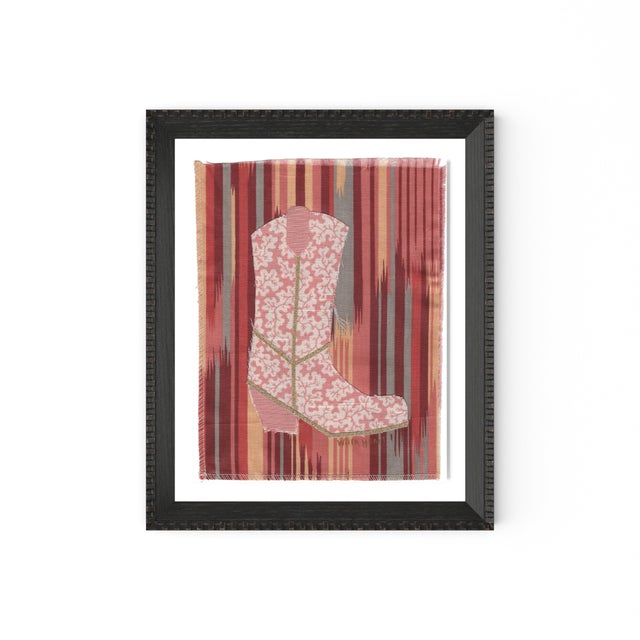 Not Yet Made - Made To Order Ole Girl Pearl the Cowboy Boot by Willa Heart in Brimfield Black Frame, Mini Art Print For Sale - Image 5 of 5