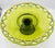 Colony Glass 1950s Pitman-Drietzer Glass Avocado Green Cake Stand "Colony Lace" 14" Plate For Sale - Image 4 of 8