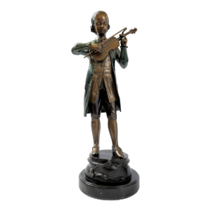 Young Mozart Playing Violin - Bronze Sculpture