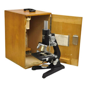 Vintage Reichert Austria Microscope 241 653 in Wooden Box With Accessories