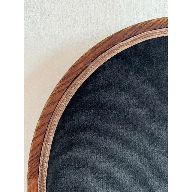 Wood Amsterdam School Style Oak Side Chair in Green Velvet, Netherlands, 1925 For Sale - Image 7 of 9