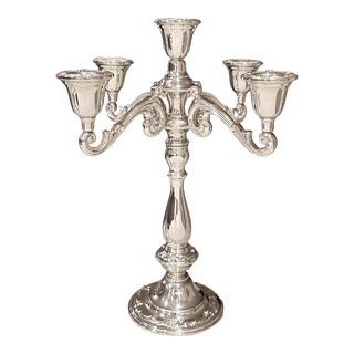 Vintage Rhapsody International Silver 5 Arm Sterling Silver Candelabra For Sale