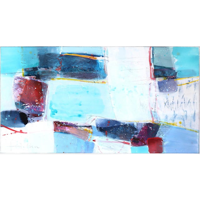 "Bay" Large Framed Original Artwork by Greet Helsen For Sale