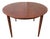 Mid- Century Danish Modern Teak Dining Table Round Opens Oval 105 Inches With 3 Leaves For Sale