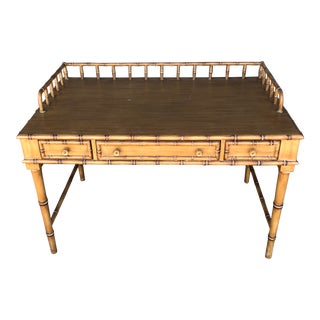 Faux Bamboo Writing Desk For Sale
