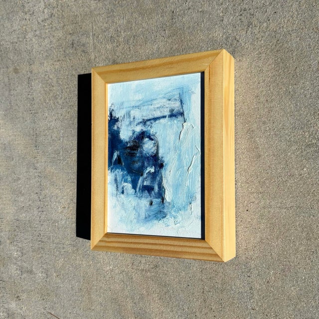 Vintage Boho Miniature Painting in Wood Frame For Sale In West Palm - Image 6 of 7