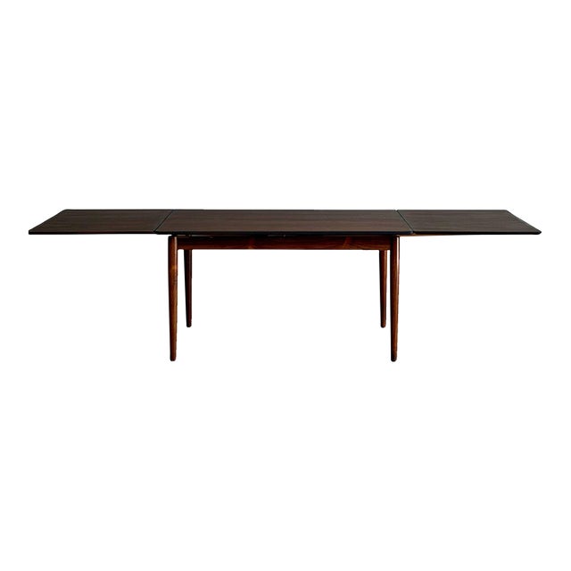 Rosewood Extension Large Wooden Dining Table Denmark Mid-Century Modern 1960s For Sale