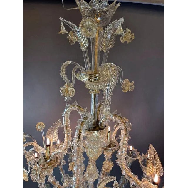 Glass Large 20-Light Murano Glass Chandelier For Sale - Image 7 of 13