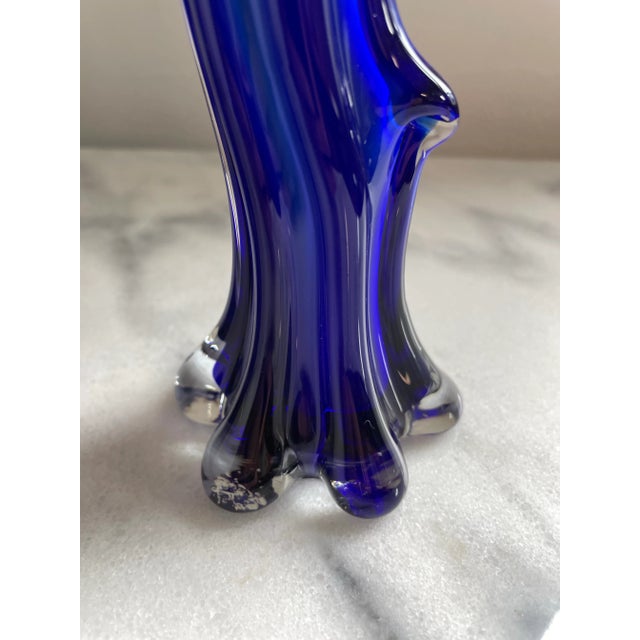 Mid-Century Modern 1970s Vintage Murano Attributed Jack in the Pulpit Art Glass Vases- Set of 2 For Sale - Image 3 of 7