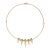 80s French Import Emerald Diamond Spike Necklace Collar 14k Yellow Gold Jewelry For Sale