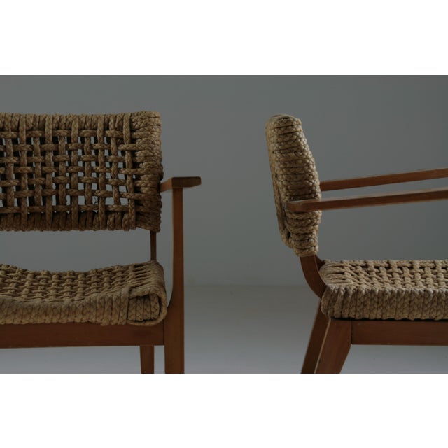 Set of Bridge Armchairs attributed to Audoux Et Minet, France, 1950s For Sale - Image 5 of 17