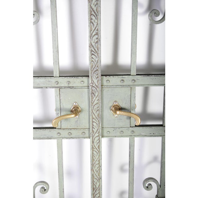 Antique Green Iron Wrought Double Doors, 1880s, Set of 2 For Sale - Image 3 of 18