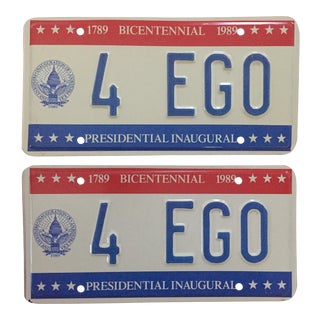 Presidential Inaugural License Plates 1989 For Sale