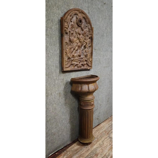 Industrial Antique Cast Iron Wall Fountain For Sale - Image 3 of 8