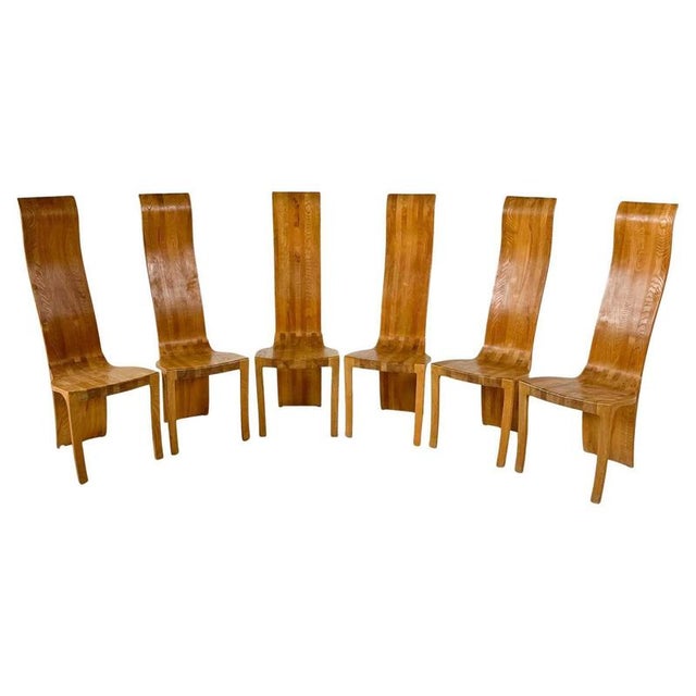 Brown Mid-Century Ash Dining Chairs by Walter Nielsen, 1970s, Set of 6 For Sale - Image 8 of 8