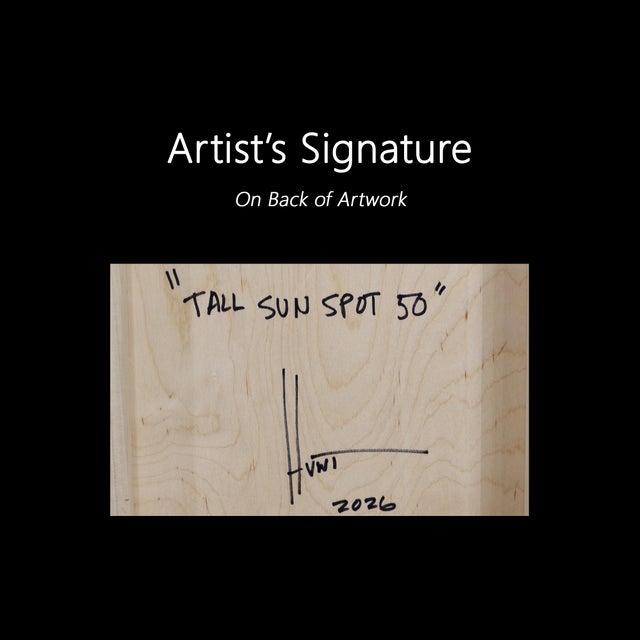 Tall Sunspot 50 - Slim Vertical Minimalist Abstract Mixed Media Resin Painting by Ricky Hunt For Sale - Image 9 of 9