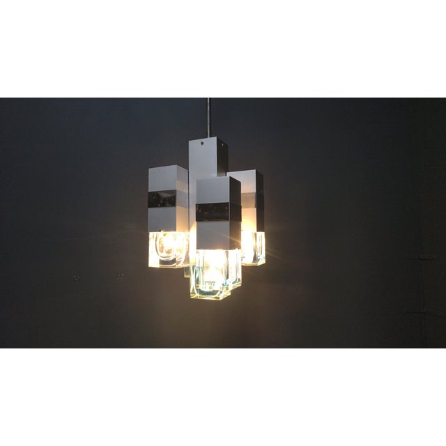 1970s Vintage Cubic Chandelier by Gaetano Sciolari, 1970s For Sale - Image 5 of 15