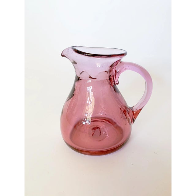 1970s 1970s Chet Cole Signed Amethyst Blown Art Glass Pitcher For Sale - Image 5 of 11