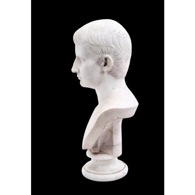 Grand Tour Italian Grand Tour Marble Bust of Augustus Caesar For Sale - Image 3 of 8