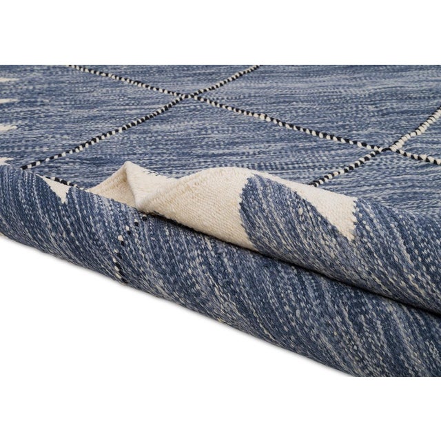 Moroccan Flatweave Wool Rug by Azele Studio For Sale - Image 6 of 9