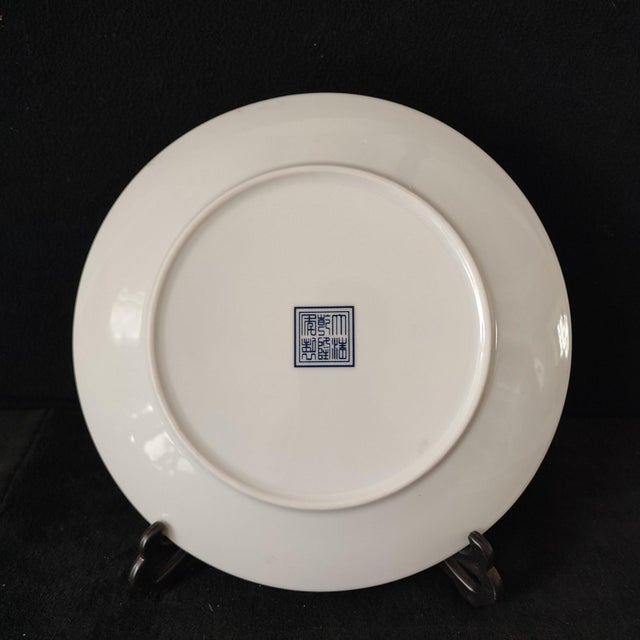 Chinese Ceramic Plate,Blue and White Porcelain Plate Hand Painted Dragon Pattern For Sale In Seattle - Image 6 of 11
