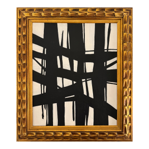 Original Contemporary Abstract Black and White Framed Painting