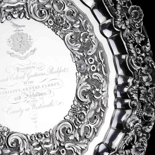 Georgian Sterling Silver Tray with Military Lieutenant Interest by James Fray, 1833 For Sale - Image 10 of 18