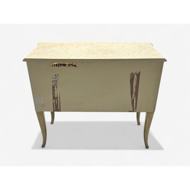 Andre Groult Style, Art Deco, Parchment Paper, Faux Stone, Nightstand, 1990s For Sale - Image 10 of 10