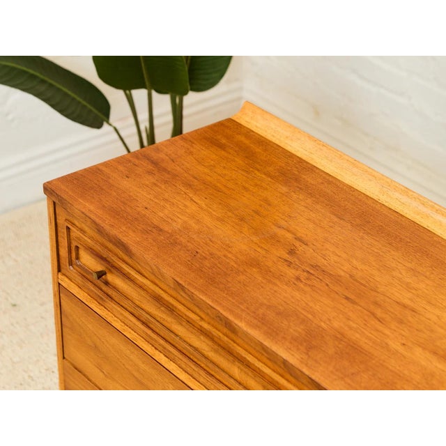 Mid 20th Century 1960s Broyhill Sculptra Mid Century Walnut Six Drawer Lowboy Dresser For Sale - Image 5 of 11