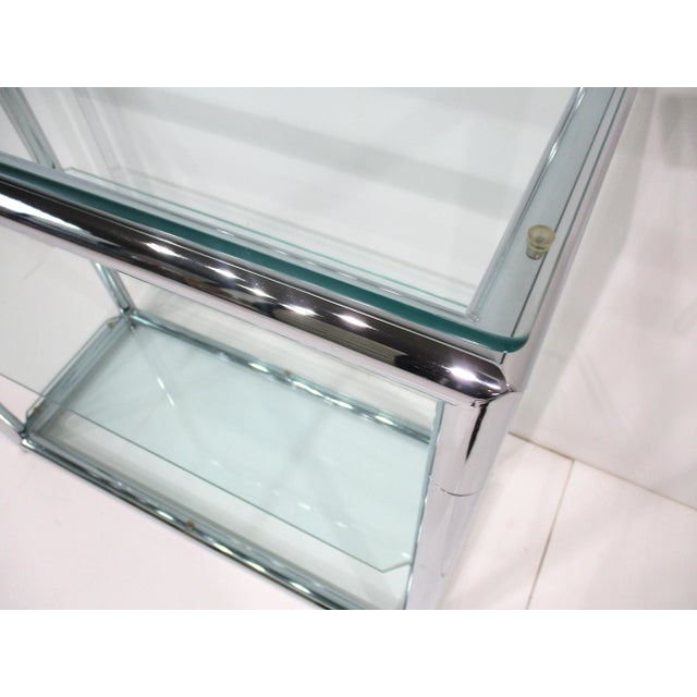 Mid 20th Century Italian Pace Styled Chrome and Plateglass Dry Bar For Sale - Image 9 of 10