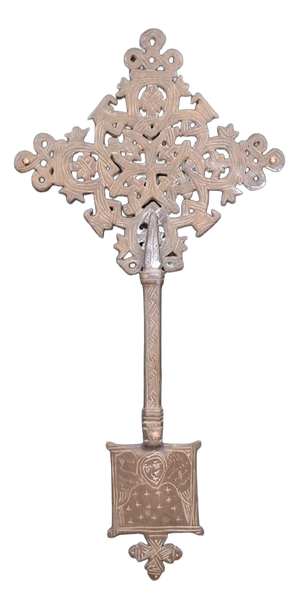 19th Century Silver-Plated Coptic Priests Cross, Ethiopia