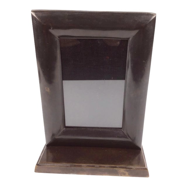 1920s Art Deco Era Hand Formed Solid Bronze Photo Frame For Sale