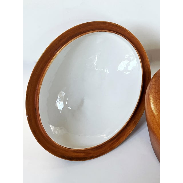 Antique French Pillivuyt Glazed Porcelain Chicken Tureen/Roaster C1900 For Sale - Image 9 of 11