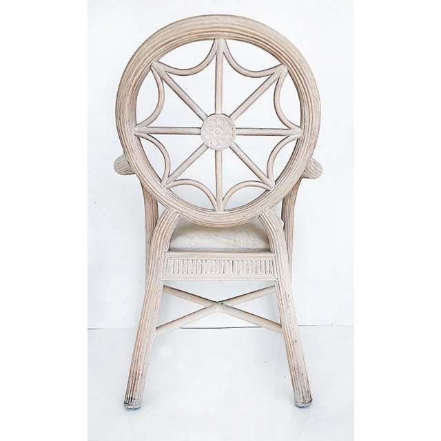 Gabriella Crespi Style Reed Chairs & Faux Tessellated Stone Table-Set of 5 For Sale - Image 11 of 13