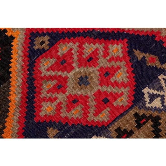 Textile 1960s Vintage Turkish Kilim Multicolor Handmade Tribal Wool Rug For Sale - Image 7 of 10