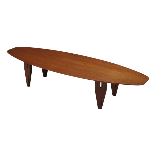 Mid-Century Danish Surfboard Coffee Table, 1960 For Sale