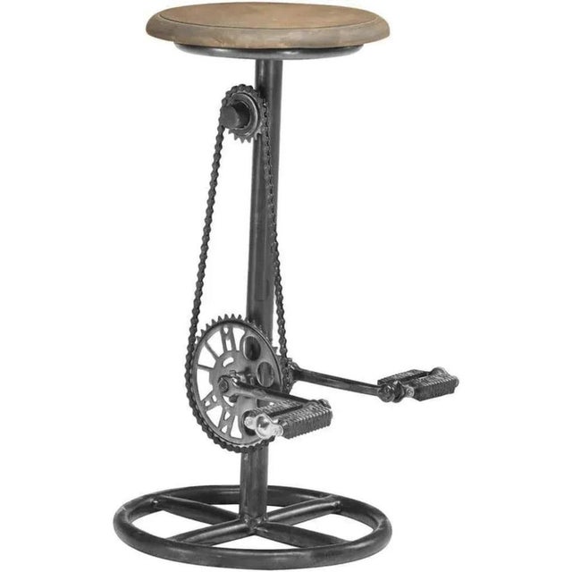 Introducing the Vintage Tarnessa Cast Iron Counter Height Brown Cycle Stool. Made from reclaimed bicycle parts, this stool...