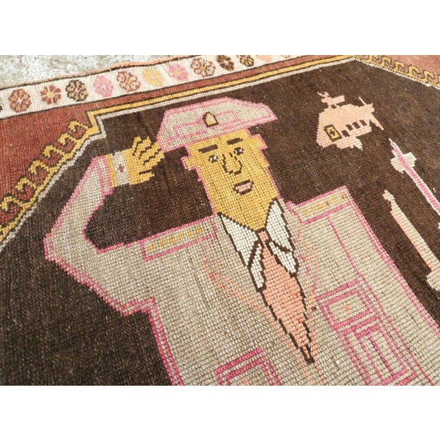 Galerie Shabab Collection Mid-20th Century Turkish Anatolian Pictorial Rug For Sale In New York - Image 6 of 9