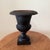 Vintage Patinated Cast Iron Campagna Style Fluted Rim Square Base Garden Urn For Sale - Image 12 of 12
