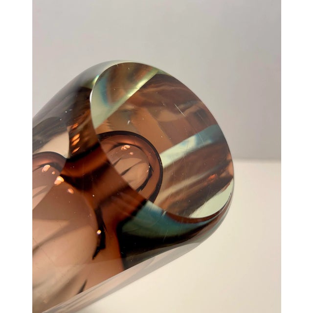 1960s 1960's Murano Italy by Alessandro Mandruzzato Sommerso Amethyst Glass Vase For Sale - Image 5 of 7