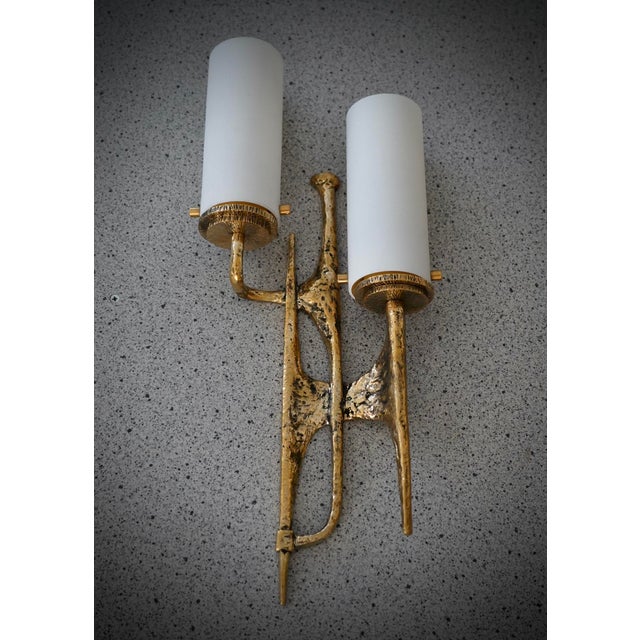 Gold Murano Art Glass and Brass White Color Wall Light and Sconces, 2000 For Sale - Image 8 of 9