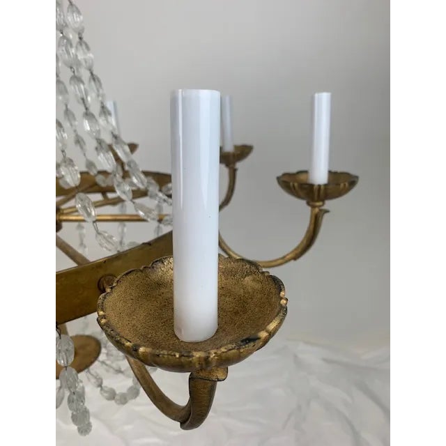 Visual Comfort Large Crystal Beaded Empire Chandeleir For Sale In West Palm - Image 6 of 10