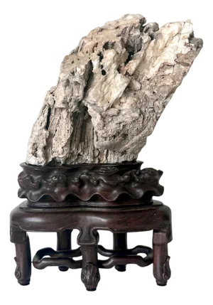 19th Century Chinese Xuan Scholar Stone on Display Stand