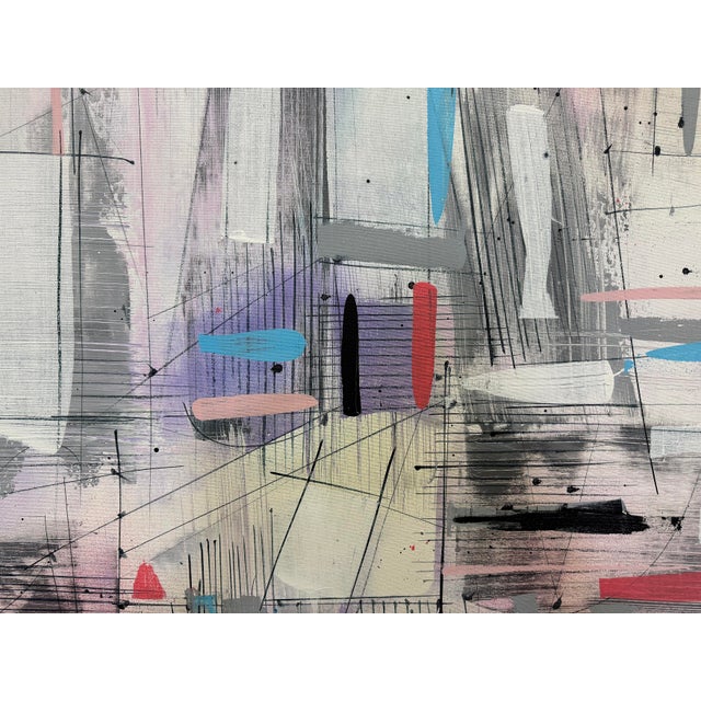 Mid-Century Modern Over-Scale Signed 1980s Modern Abstract Painting on Canvas For Sale - Image 3 of 6