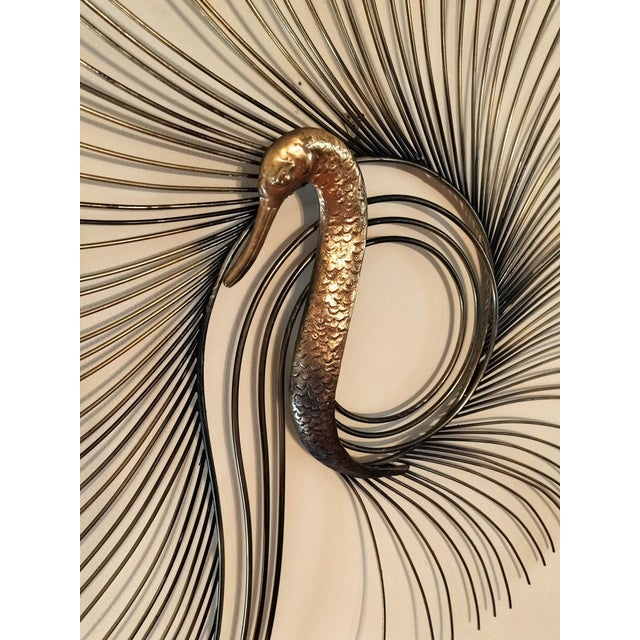 Brass Large Curtis Jere Signed and Dated Metal Swan Sculpture, 1987 For Sale - Image 8 of 9