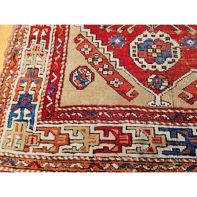 Late 19th Century 19th Century Handwoven Anatolian Village Area Rug, Wool, Vegetable Dyed' 4' x 5' For Sale - Image 5 of 18